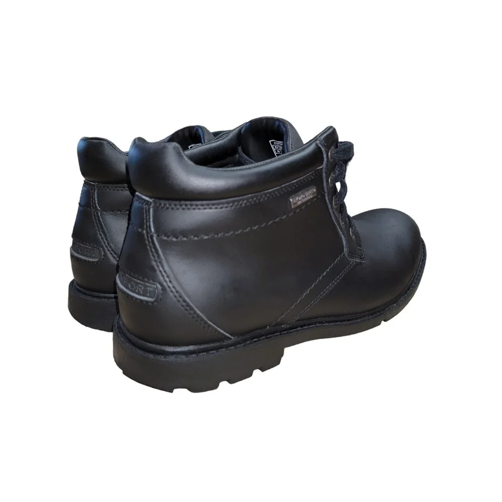Rockport Storm Surge Men's Black Leather Waterproof Plain Toe Ankle Boots 10 M